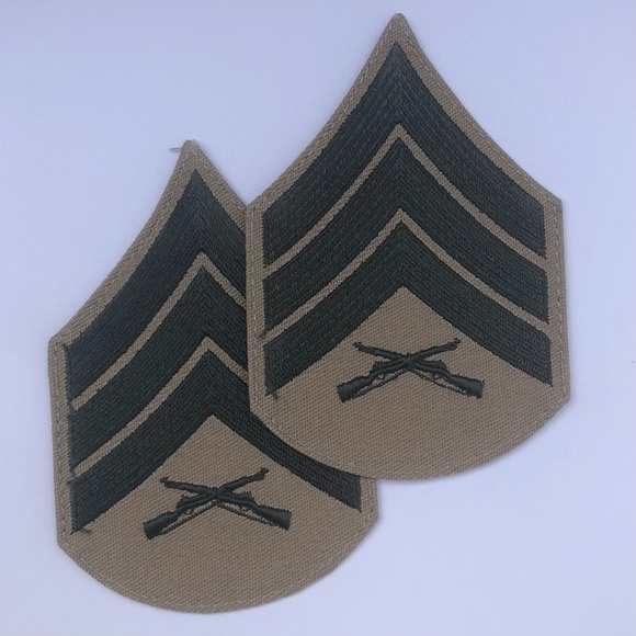United States Marine Corp USMC Chevron Corporal Embroidered Patches NWT - Picture 2 of 3